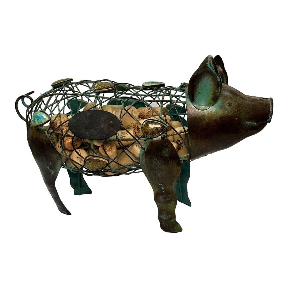 Pig Metal Cork Caddy Holder By Picnic Plus Displays Stores 45+  Wine Corks Decor